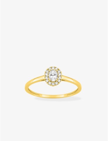 Bague solitaire ovale avec...