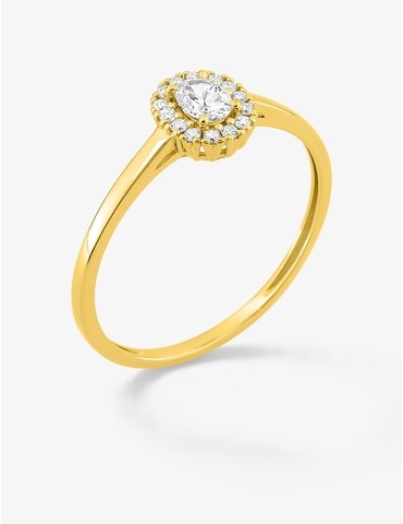 Bague solitaire ovale avec...