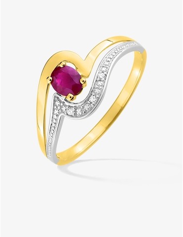 Bague or jaune 750 ‰ et...