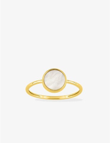 Bague or jaune 375 ‰ nacre...