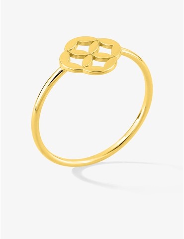 Bague or jaune 375 ‰ trèfle...