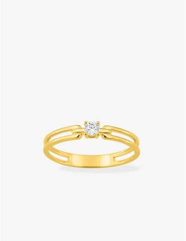 Bague or jaune 375 ‰ double...