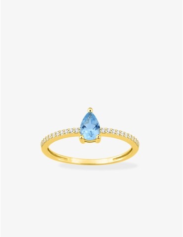 Bague or blanc 375 ‰ topaze...