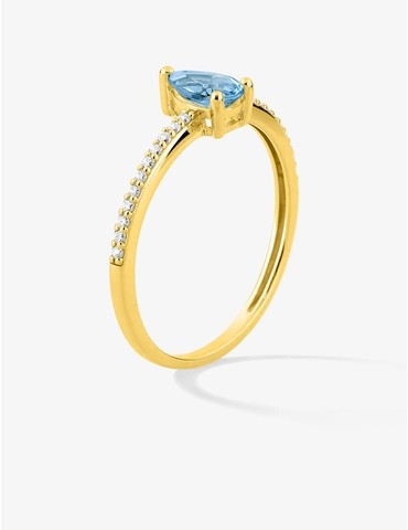 Bague or blanc 375 ‰ topaze...
