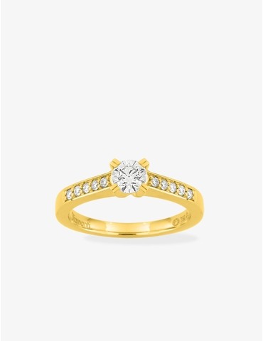 Bague solitaire accompagnée...