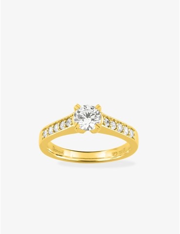Bague solitaire accompagnée...