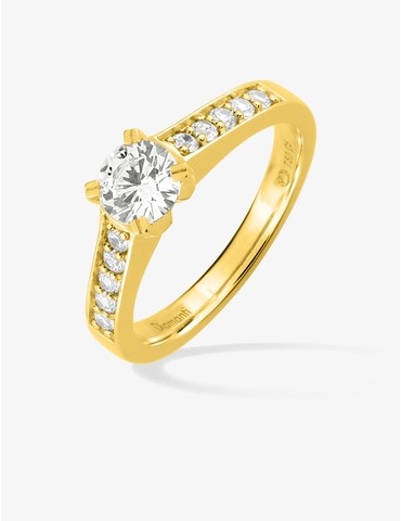 Bague solitaire accompagnée...