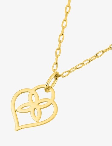 Collier or jaune 375 ‰ cœur...