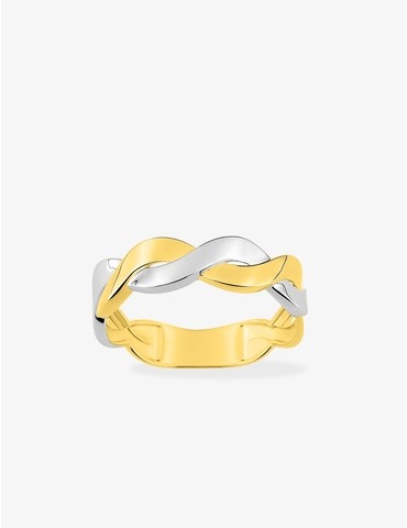 Bague bicolore torsadée or...