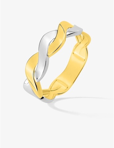 Bague bicolore torsadée or...