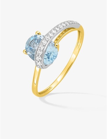 Bague or 375 ‰ jaune et...