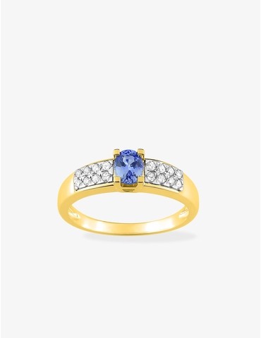 Bague solitaire accompagné...
