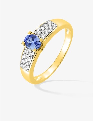 Bague solitaire accompagné...