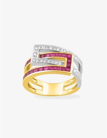 Bague or 750 ‰ jaune et...