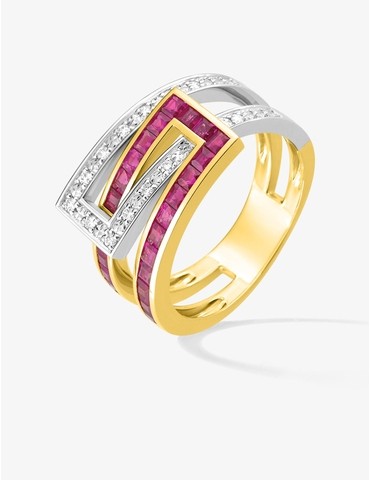 Bague or 750 ‰ jaune et...
