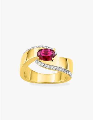 Bague or 750 ‰ jaune avec...
