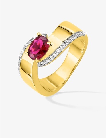 Bague or 750 ‰ jaune avec...