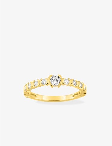 Bague solitaire accompagné...