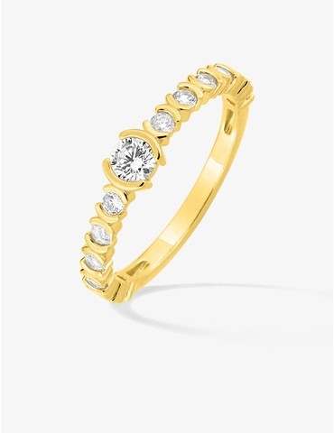 Bague solitaire accompagné...