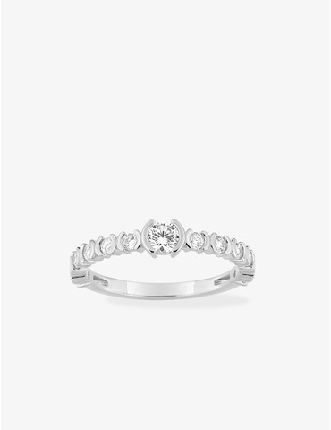 Bague solitaire accompagné...