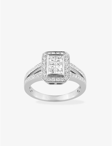 Bague en or blanc 750‰ orné...