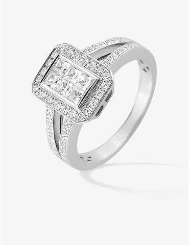 Bague en or blanc 750‰ orné...