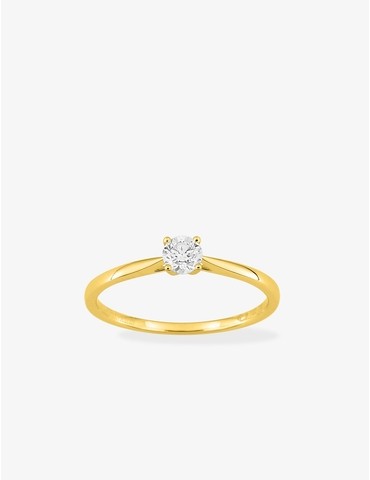 Bague solitaire en or jaune...