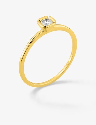 Bague solitaire en or jaune...