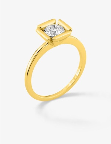 Bague solitaire en or jaune...