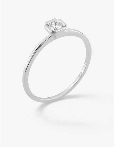 Bague solitaire en or blanc...