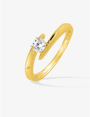 Bague solitaire en or jaune...