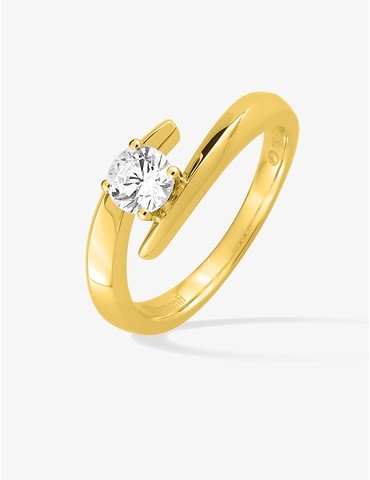 Bague solitaire en or jaune...