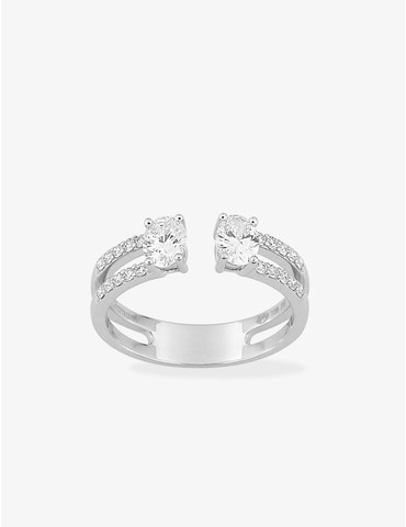 Bague ouverte en or blanc...