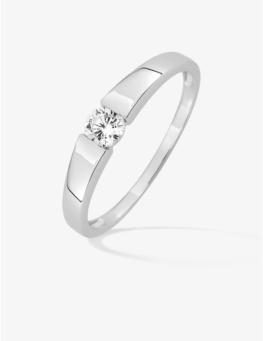Bague en or blanc 375 ‰,...