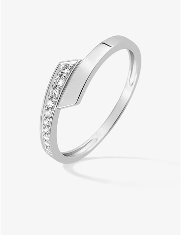 Bague en or blanc 375 ‰, 10...
