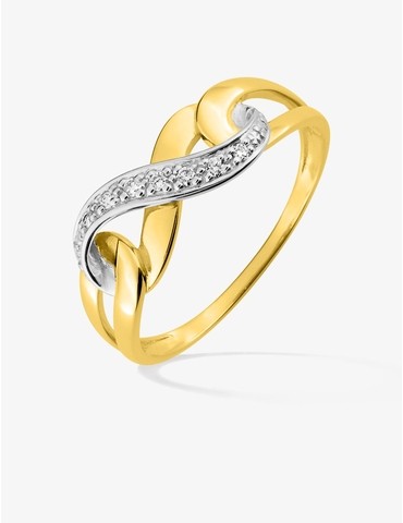 Bague en or jaune 750 ‰ et...
