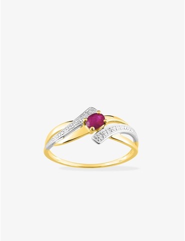 Bague en or jaune 750 ‰ et...