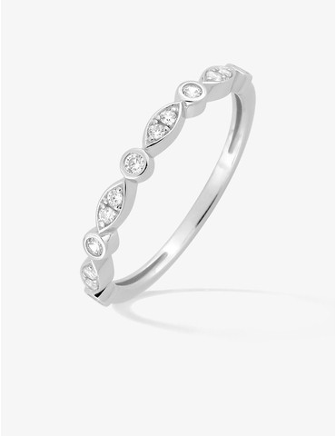 Bague en or blanc 375 ‰, 13...