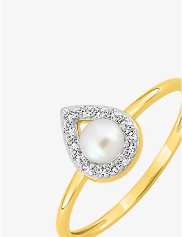 Bague en or jaune 375 ‰ et...