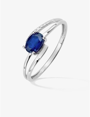 Bague en or blanc 375 ‰,...