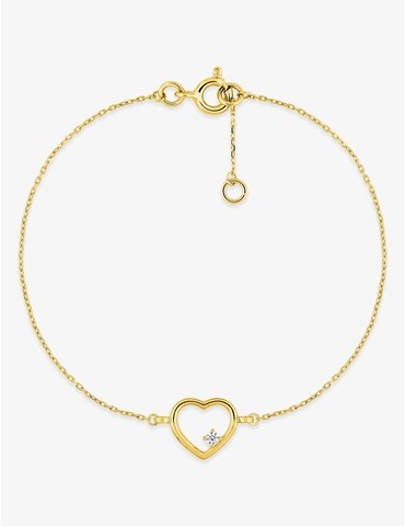 Bracelet motif cœur en or...