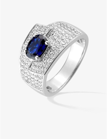 Bague saphir en or blanc...