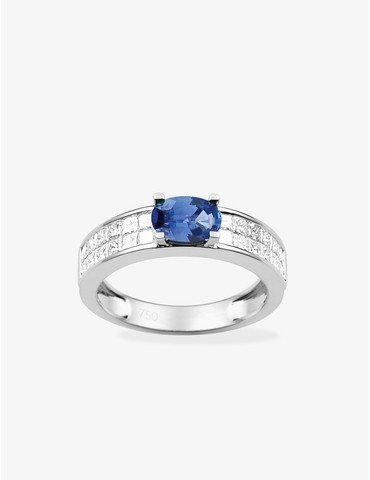 Bague saphir en or blanc...