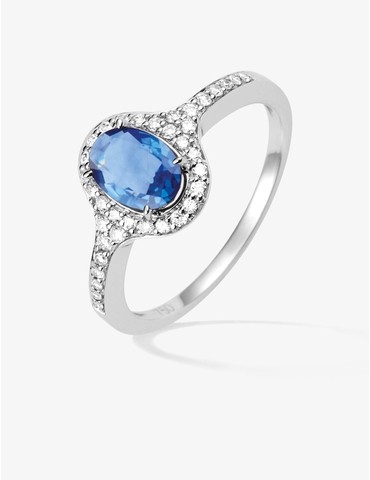 Bague en or blanc 750 ‰,...