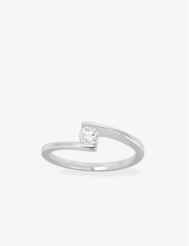 Bague solitaire en or blanc...