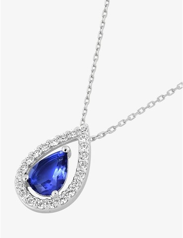 Collier en or blanc 375 ‰,...