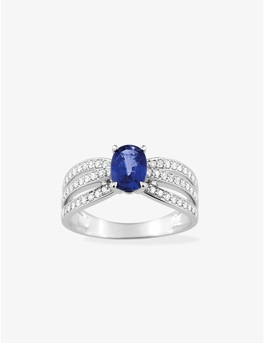 Bague en or blanc 750 ‰,...