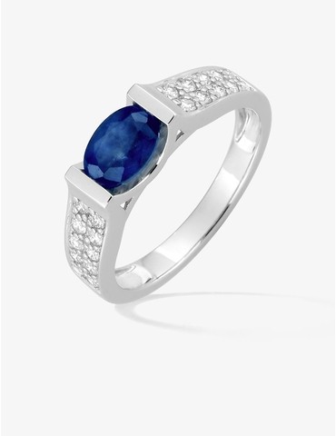 Bague saphir en or blanc...