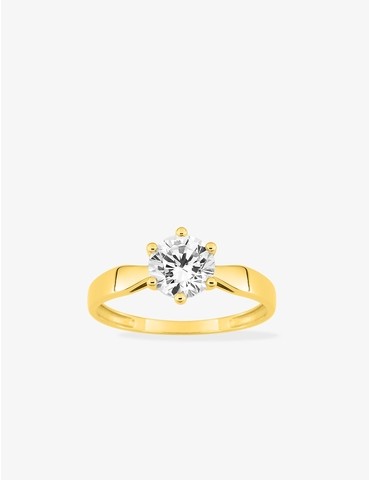 Bague solitaire en or jaune...