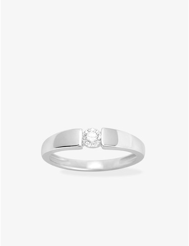 Bague solitaire en or blanc...